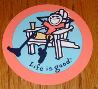 Life is Good Sticker/Decal Jake in Adirondack Chair  