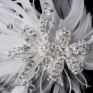   Silver White Rhinestone Crystal Wedding Bridal Hair Clip New  