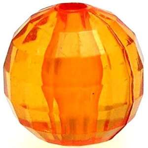 Tangerine Round Faceted Plastic Beads (30 pcs). 12mm (7/16). 2mm hole 