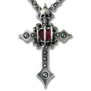Blood Heart Cross   Alchemy Gothic Pendant Necklace