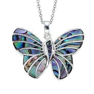 Sterling Silver Abalone Butterfly Pendant  Jewelry Sterling Silver 