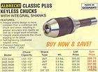 Albrercht Classic Plus Keyless Drill Chuck 2MT ShankNEW