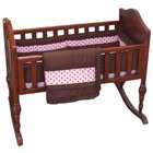 Unknown Baby Doll Cocoa Dots Cradle Set, Brown/Pink