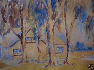   LISTED RARE plein air impressionist Early California Watercolor  