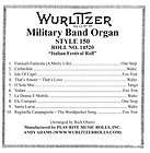 wurlitzer military band organ roll no 14520 style 150 expedited