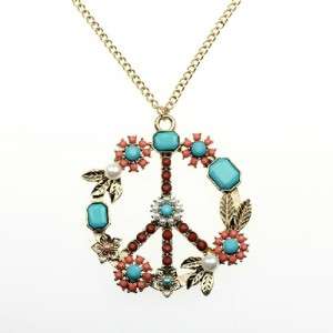 NL0094 Peace Mix Bead Long Chain Fashion Jewellery Necklace  