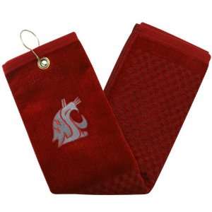  Washington State Cougars Crimson Embroidered Team Logo Tri 