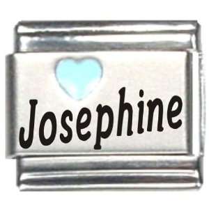  Josephine Light Blue Heart Laser Name Italian Charm Link 