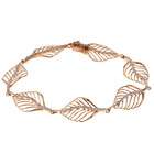   com La Preciosa Rose Goldtone Silver Cubic Zirconia Leaf Link Bracelet