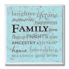   Stupell Home Decor Collection Family Typography Blue Wall Plaque