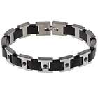  Stainless Steel Mens 1/2ct TDW Black Diamond Bracelet