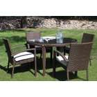 Hospitality Rattan Soho 5 PC Dining Group (Four AC 47 Round Table) in 