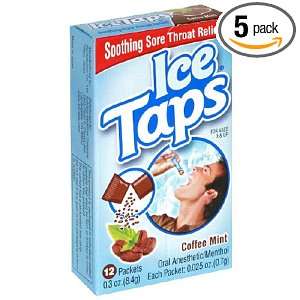 Ice Taps Coffee Mint Oral Anesthetic, 12 Count Box (Pack 