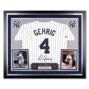  Lou Gehrig Deluxe Framed Majestic Cooperstown Jersey 