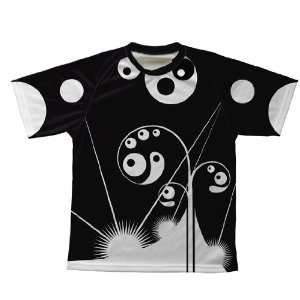 Black Swirls Technical T Shirt for Men 