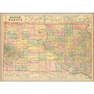  Cram 1891 Antique Map of South Dakota