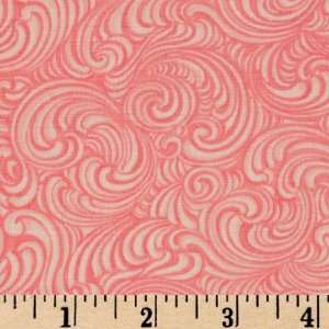  4345 Wide Frosted Fondant Swirl Coral Pink Fabric By The 