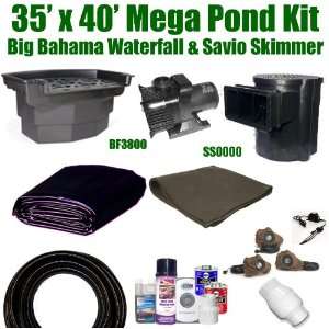  35 x 40 Mega Koi Pond Kit 8,000 GPH Pump Savio Large 