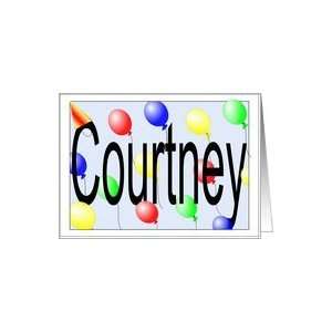  Courtneys Birthday Invitation, Party Balloons Card Toys 