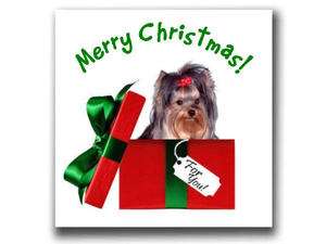 60 Yorkie Christmas stickers Seals Party Favors Scrapbooking 1 GLOSSY 