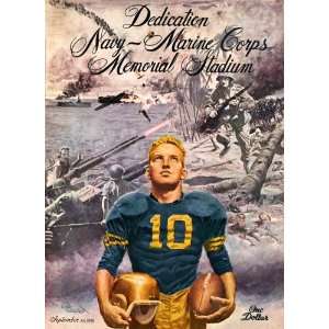 1959 Navy Stadium Dedication 22 x 30 Canvas Historic Football Print 
