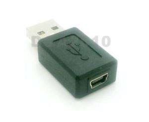 USB A Male to Mini B 5 Pin Data Cable Adapter Female  