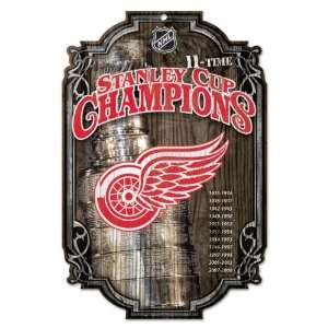  Detroit Red Wings Champion 11x17 Wood Sign Sports 