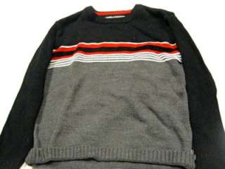 XG black red white striped sweater boys 8  