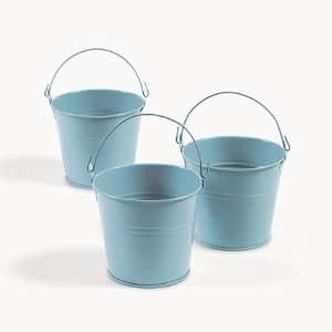 Pastel Blue Tinplate Pail With Handle 12 Count  Grocery 