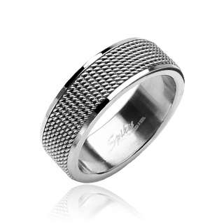 Stainless Steel Wire Mesh Designed Mens Ring Band  