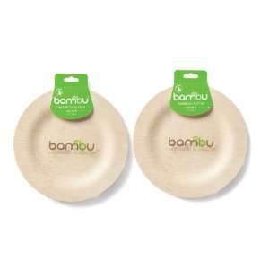   Bamboo Round Plate, 8 plates/pack, 2 packs