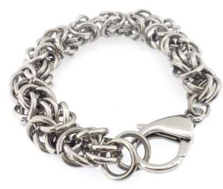 Stainless Steel Charm Byzantine Style Bracelet Chain 11MM Free Ship 