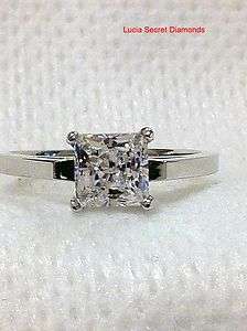   PRINCESS CUT ENGAGEMENT PROMISE RING SOLID STERLING SILVER .925  