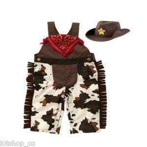New baby boy cowboy brindle costume, scarf and sheriff hat set #203 