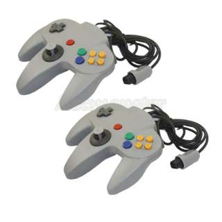TWO GRAY GAME CONTROLLERS FOR NINTENDO 64 N64 NEW  