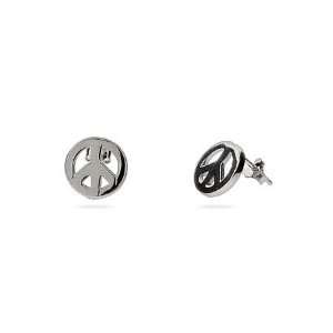   Petite Sterling Silver Peace Sign Earrings Eves Addiction Jewelry