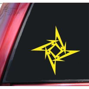  Metallica Ninja Star Vinyl Decal Sticker   Yellow 