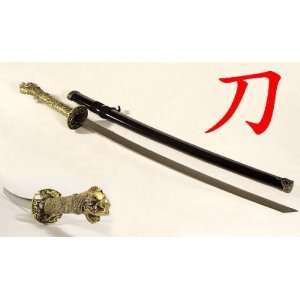  New Carved Dragon Handle Black Samurai Sword#27 05 Office 
