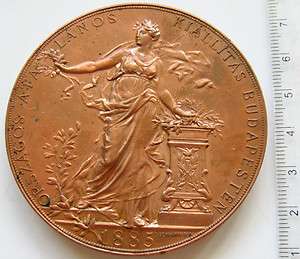 Hungary National Exhibition Large medal 1885 Budapest + case  