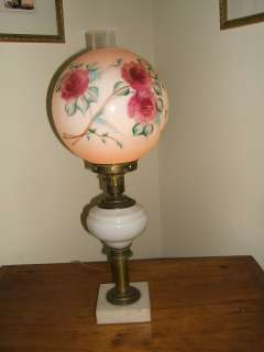   Floral Victorian Gone With The Wind Vintage Electrified Lamp  
