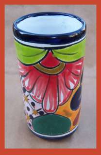 DRINKING GLASSE MUG Mexican pottery handcrafted Hand Painted Talaver 