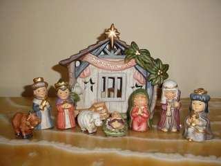 Very Cute10 Piece Childrens Nativity Set figures  