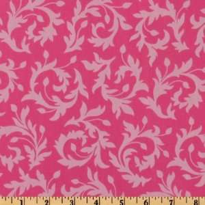  44 Wide Bijoux Swirly Buds Fuchsia Fabric By The Yard 