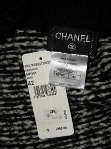 10A CHANEL Grey Knit Mohair/Wool Cardigan Sweater 42 NWT $2690  