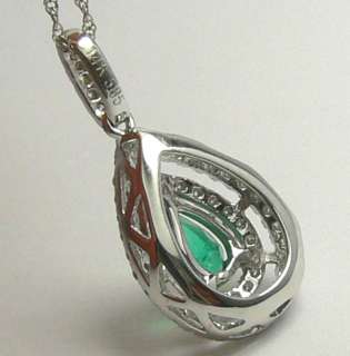 95tcw Dazzling Colombian Emerald Pear & Diamond Pendant  