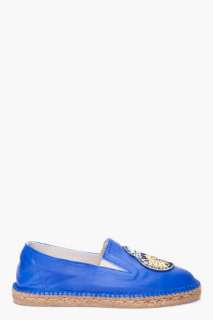 Opening Ceremony Royal Blue Leather Espadrilles for men  