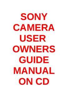 Sony Cybershot, Cyber shot DSC W190 USER / OWNERS GUIDE / MANUAL ON CD 
