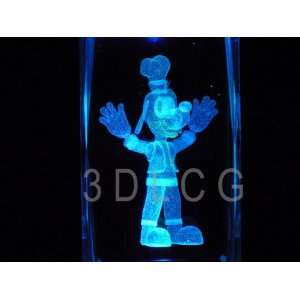  Disney Goofy 3D Laser Etched Crystal S1 