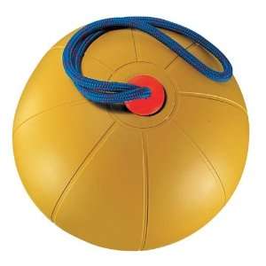 Champion Sports 6 kg Rope Equipped Rubber Medicine Ball   Yellow 