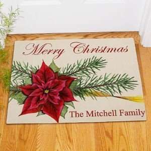  Personalized Christmas Doormat Personalized Poinsettia 